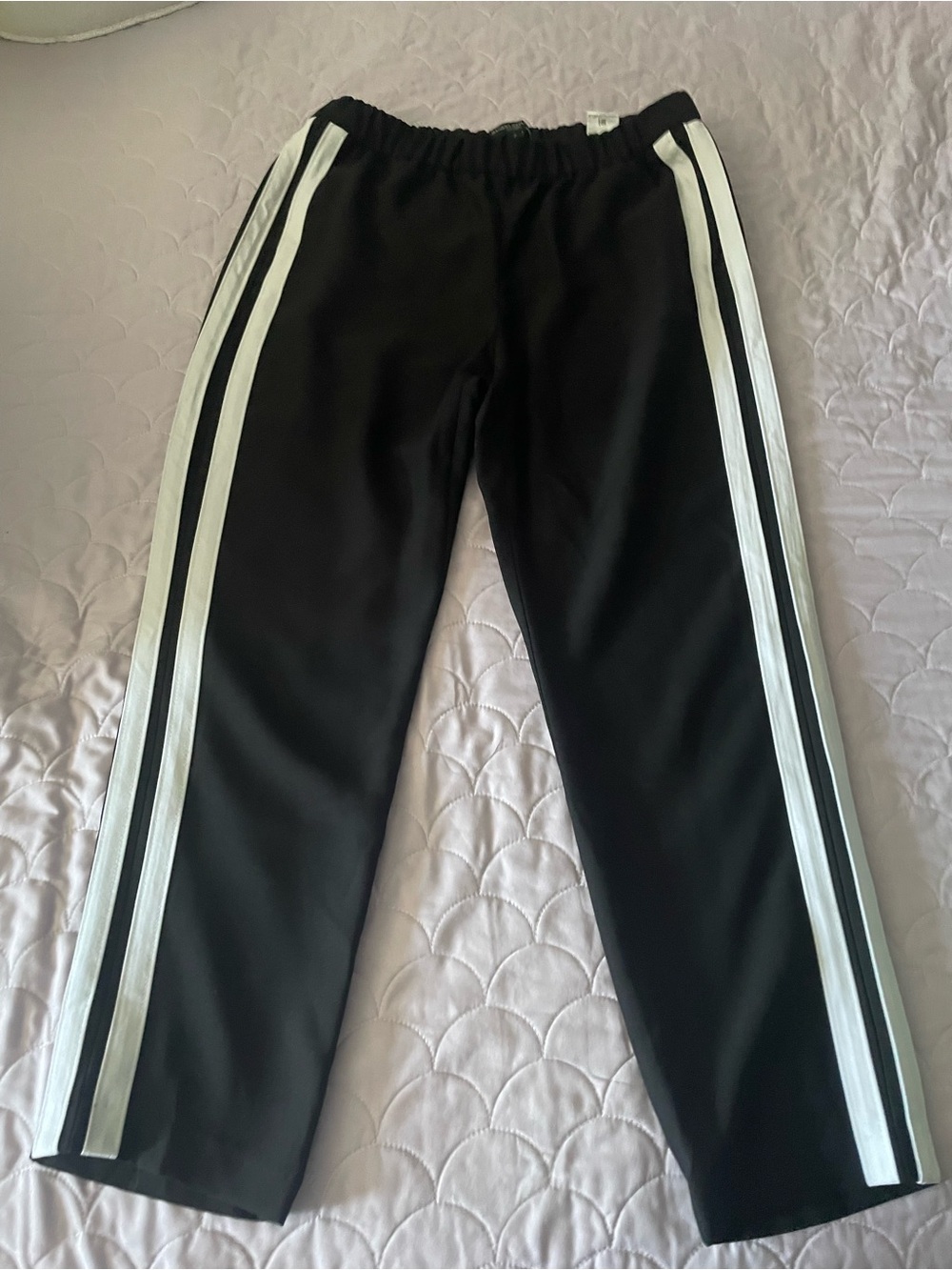 Banana Republic Black Pants with White Side Stripes